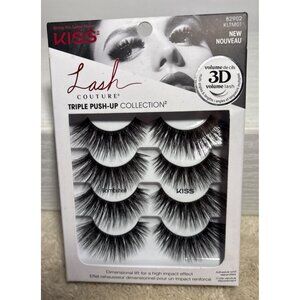 Kiss Lash Couture Triple Push-Up Collection 3D Volume Eyelashes Bombshell 4 Pair